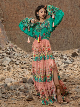 Bhanuni by Jyoti - Women Printed Multi-Color Maxi Dress