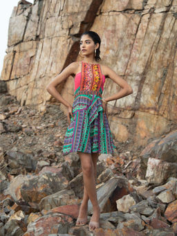 Bhanuni by Jyoti - Women Printed Hot Pink Mini Dress