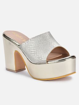 VALIOSAA - Gold Animal Print Heels