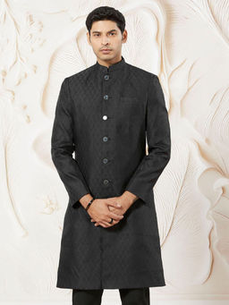 Vastramay - Mens Silk Blend Jacquard Sherwani Only Top