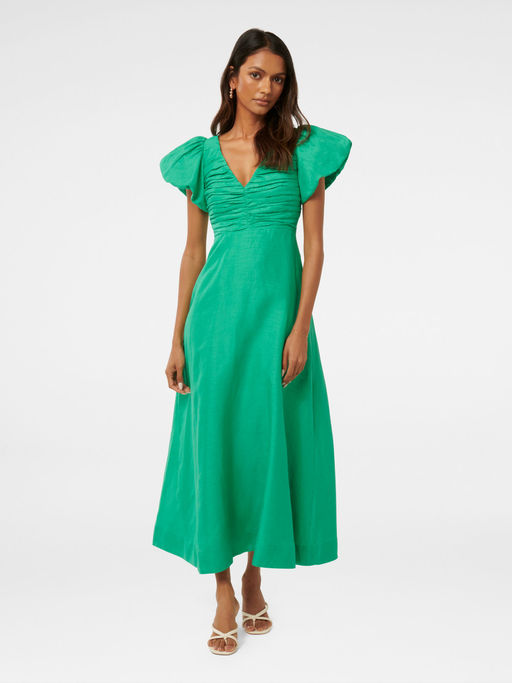 Buy Forever New June Petite Ruched Linen Maxi Dress Online