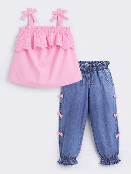 Hopscotch - 2-Piece Pure Cotton Top and Denim Jeans