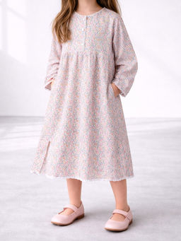 Purple United Kids - Girls Multi-Colour Cotton Dress
