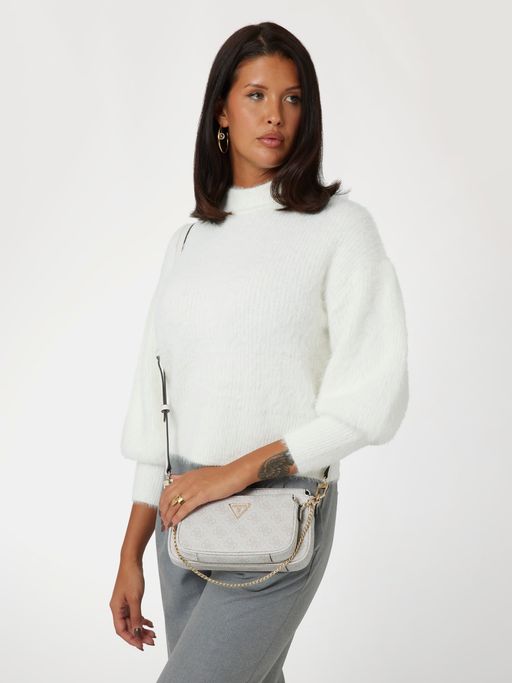 GUESS Noelle II Double Pouch Crossbody Latte Logo/Brown