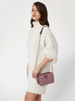 Guess - Red Printed G Wave Camera Crossbody Bag