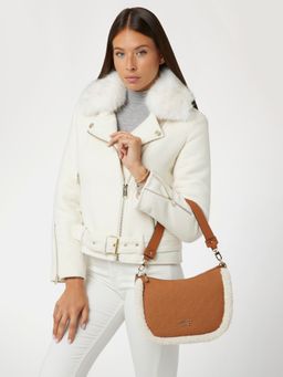 Guess - Cognac Fur Logo Davika Hobo Bag
