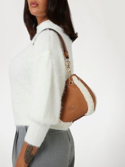Guess - Cognac Fur Logo Davika Convertible Crossbody Bag