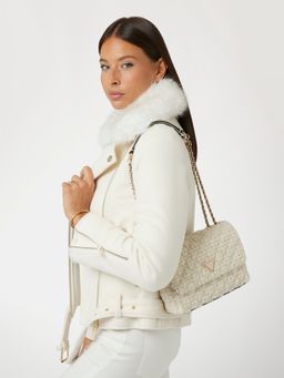 Guess - Off White Textured Sling Bag