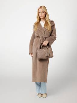Guess - Brown Textured Hand Bag with Detachable Strap
