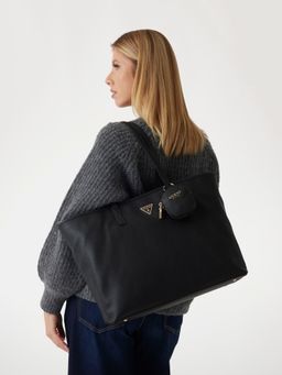 Guess - Black Solid Power Play Tech Tote Bag with Pouch (Set of 2)