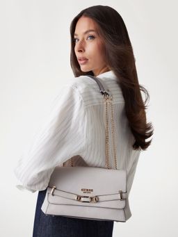 Guess - Stone Beige Solid Sylvie Convertible Sling Bag