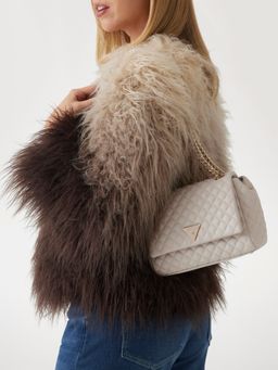 Guess - Off White Quilted Eco Rianee Sling Bag