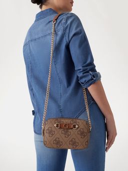 Guess - Latte Brown Printed Izzy Sling Bag