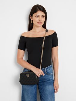 Guess - Black Textured Giully Sling Bag
