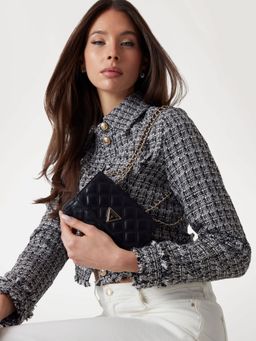 Guess - Black Textured Giully Mini Sling Bag