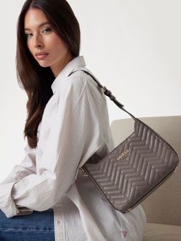 Guess - Taupe Textured Anning Shoulder Bag