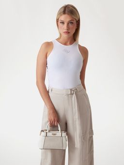 Guess - Bone Logo Monogram Polyurethane Lorelei Mini Satchel Bag