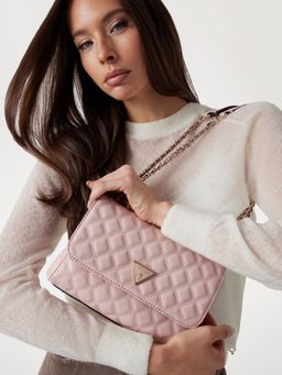 Guess - Peony Quilted Polyurethane Giully Convertible Flap Sling Bag