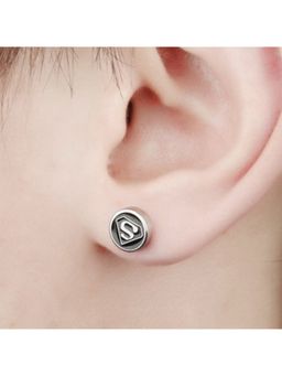 Yellow Chimes - Men Black Contemporary Studs Earrings