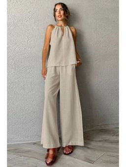 FancyPants - Beige Halter Co-Ord (Set of 2)