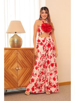 Label Aditi Hundia - Rose Red Co-Ord (Set of 2)