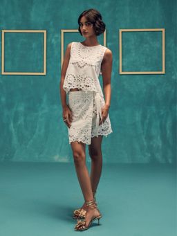 ZABELLA - Mirage Cutwork White Co-Ord (Set of 2)