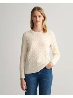 GANT - Women Beige Self Design Regular Sweater