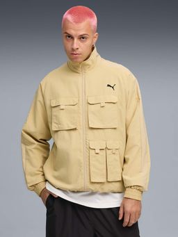 Puma - T7 Cargo Men Beige Solid Track Jacket