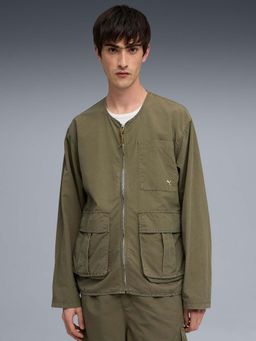 Puma - MMQ Men Olive Green Solid Overshirt Jacket