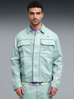 Puma - Gear Men Green Solid Multi-Pocket Jacket