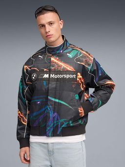 Puma - Men Black Printed BMW MMS CAO FEI RACER Jacket