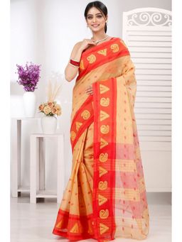 DipDiya - Yellow Pure Cotton Woven Saree Without Blouse