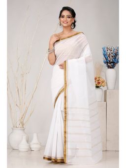 DipDiya - Brown Pure Cotton Woven Saree Without Blouse