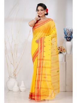 DipDiya - Yellow Pure Cotton Woven Saree Without Blouse