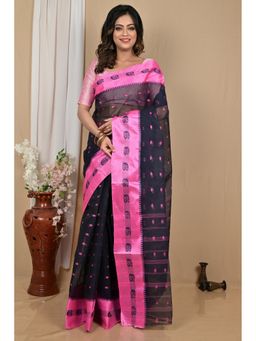 DipDiya - Blue Pure Cotton Woven Saree Without Blouse