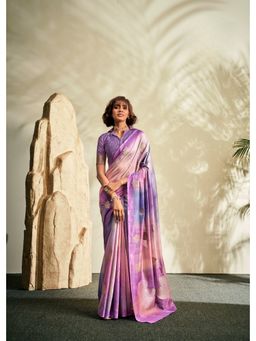 Anaita - Lavender Ombre-Dyed Handloom Khadi Silk Saree with Unstitched Blouse