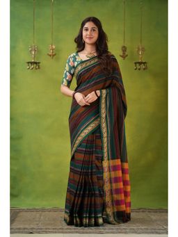 RAAG VARNAM - Multicolour Narayanpet Cotton Saree with Unstitched Blouse