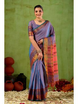 RAAG VARNAM - Lavender Narayanpet Cotton Saree with Unstitched Blouse