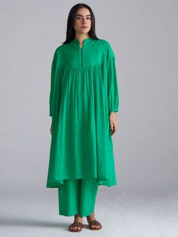 Ganga Fashions - Holly Green Mul-Mul Co-Ord Set