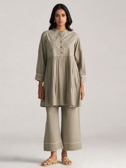 Ganga Fashions - Grey Linen Co-Ord Set