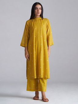 Ganga Fashions - Nugget Gold Yellow Mul-Mul Co-Ord Set