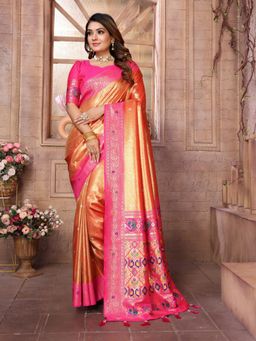 Anaita - Gold Tissue Woven Saree with Unstitched Blouse