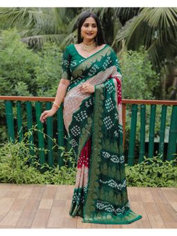 Anaita - Brown Silk Woven Saree with Unstitched Blouse