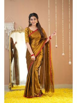 RAAG VARNAM - Gold Tissue Saree with Unstitched Blouse