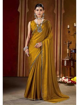 RAAG VARNAM - Rangoli Silk Golden Saree with Unstitched Blouse