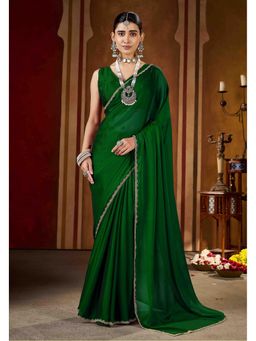 RAAG VARNAM - Rangoli Silk Green Saree with Unstitched Blouse