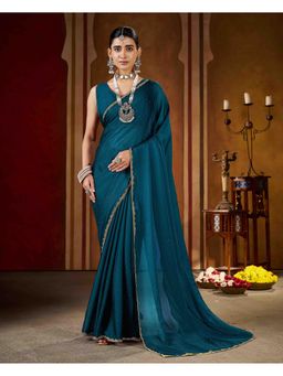RAAG VARNAM - Green Rangoli Silk Saree with Unstitched Blouse