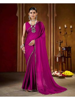 RAAG VARNAM - Pink Rangoli Silk Saree with Unstitched Blouse