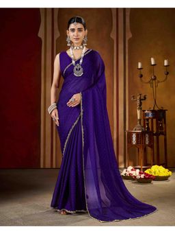 RAAG VARNAM - Purple Rangoli Silk Saree with Unstitched Blouse