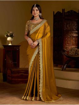 RAAG VARNAM - Gold Rangoli Silk Saree with Unstitched Blouse